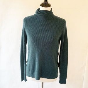 John + Jenn Sweater Blue Green Long Sleeve Turtleneck S